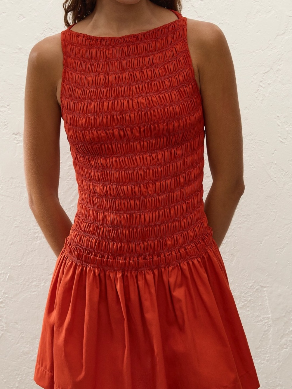 Faithfull the brand Maria Mini Dress Dusty Tomato - Picture 2 of 8